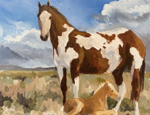 Mom and Baby  8″x 8″ oil on board