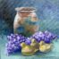 Item 206 Still Life Study Vase, Lilacs, Three brass birds